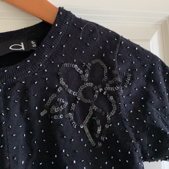 Elegant black sparkle mini-sweater - Picture 2 of 5